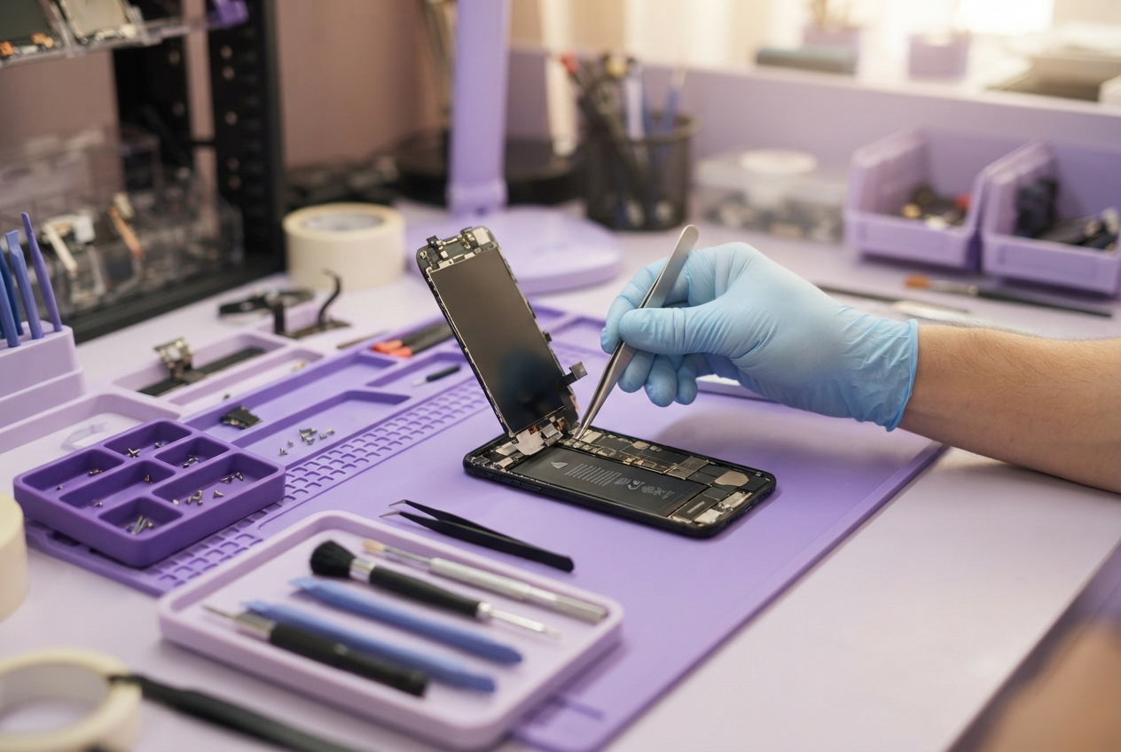 Telefon & Tablet Servis - çalışma temalı görsel