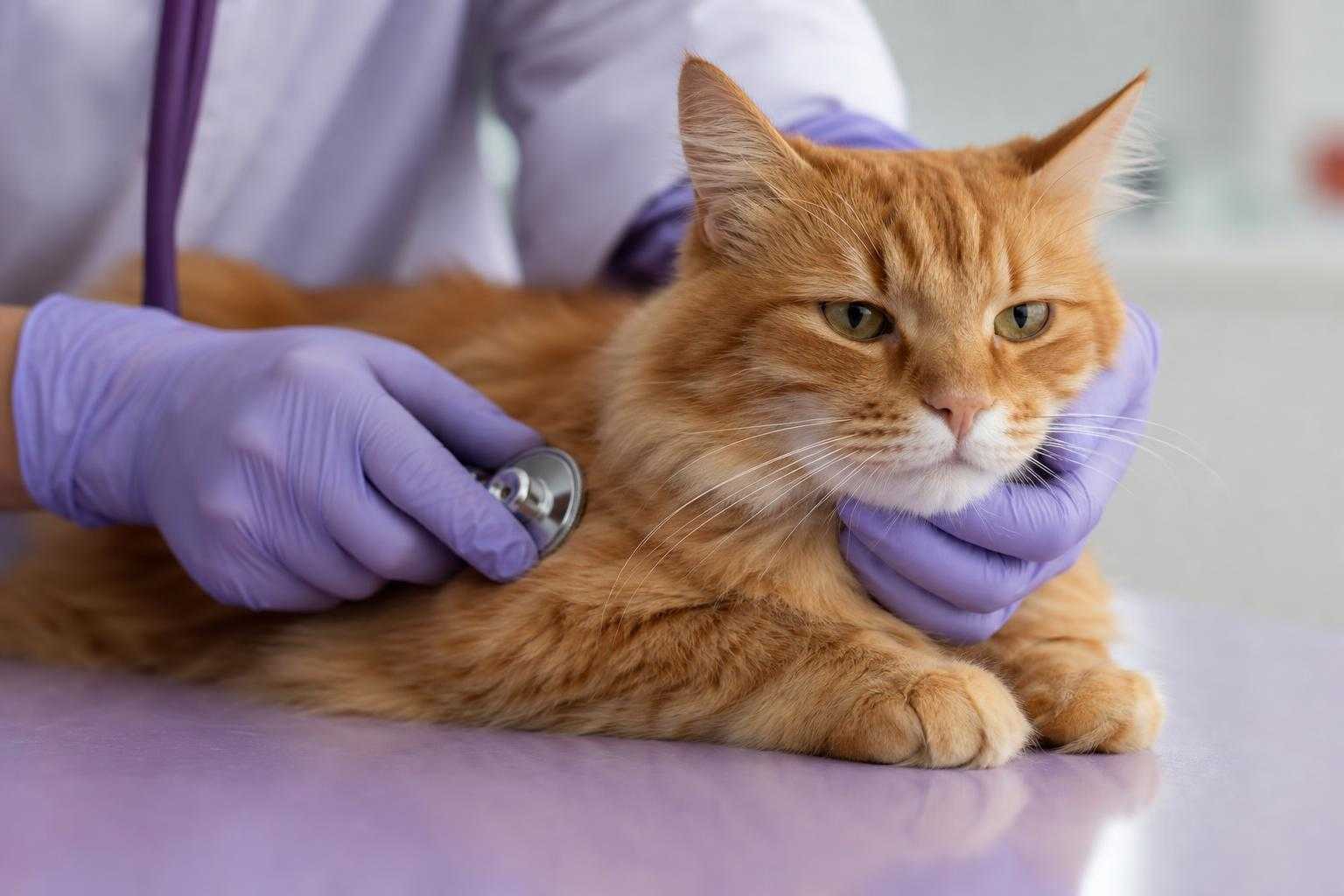 Dinlenen kedi ve veteriner